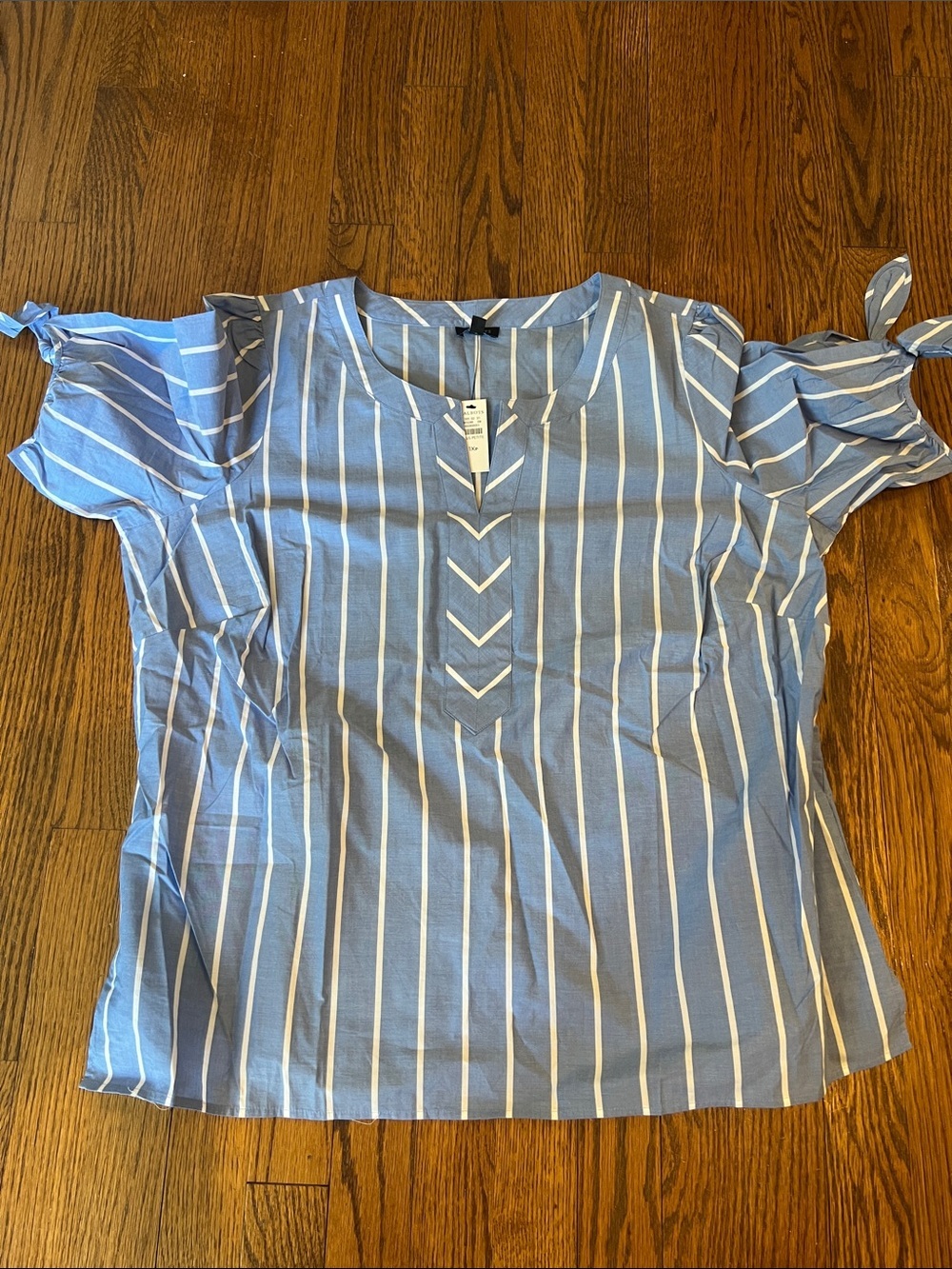 Talbots Blue and White Striped Tunic Top 1X PETITE (Fits 14-16), NWT